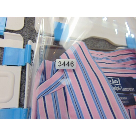 Polo Ralph Lauren Shirt Mens 15.5x34/35 Curham Classic Fit Pink Blue Stripe - Picture 8 of 8